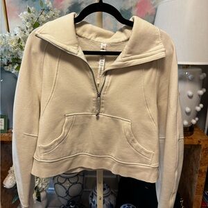 Lululemon Cream Women's Oversized Scuba Quarter-Zip Sweatshirt